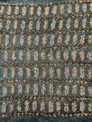 Geometric Stretch Sequin - Fancy Gem Jewel Design on Mesh Pick Color - 25 Yard Roll