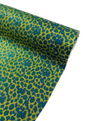 Chunky Leopard Glitter Vinyl - Gold / Turquoise - 54" Wide Crafting Glitter Vinyl Fabric By Yard