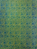 Chunky Leopard Glitter Vinyl - Gold / Turquoise - 54" Wide Crafting Glitter Vinyl Fabric By Yard