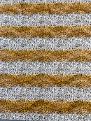 Leopard Velboa Faux Fur Fabric - Gold / White - Cheetah Animal Print Velboa Fabric Sold By The Yard
