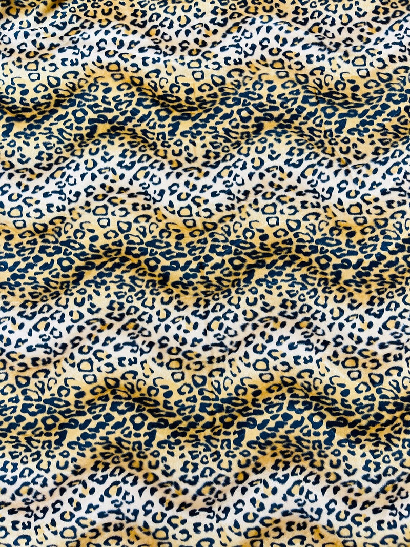 Leopard Velboa Faux Fur Fabric - Gold - Cheetah Animal Print Velboa Fabric Sold By The Yard