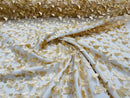 3D Butterfly Design Lace - Gold - Embroidered Lace with 3D Butterfly Design By Yard