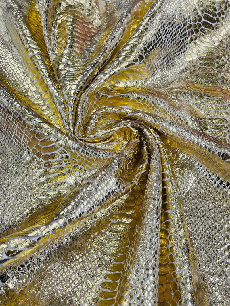 Anaconda Stretch Velvet - 58/60" Stretch Velvet Fabric with Anaconda Snake Print By Yard