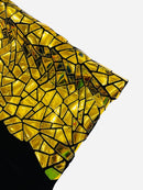 Mirror Sequins Velvet Fabric - Gold - Large Shiny Mirror Cut Sequins By Yard