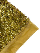 Sword Large Shiny Sequins - Gold - Hanging Iridescent Sequins On Lace Fabric By Yard