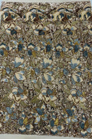 Orchid Design Sequins - Gold - 4 Way Stretch Full Sequins Floral Design Mesh Fabric By Yard