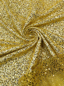 Pearl Sequins Bead Fabric - Gold - Small Beads and Sequins Embroidered on Lace By Yard