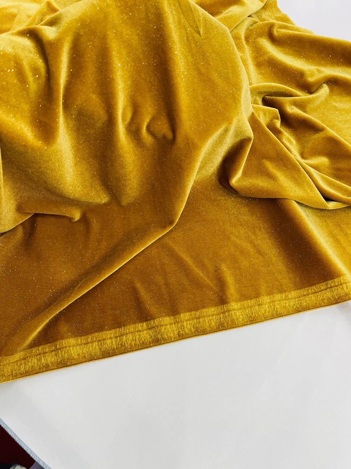 Glitter Stretch Velvet Fabric - 58"/60 Stretch Shimmer Glitter Velvet Fabric By Yard