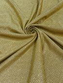 Diamond Shimmer Glitter Fabric - Gold - Sparkle Stretch Luxury Shiny Fabric By Yard