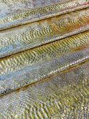 Anaconda Stretch Velvet - Gold - 58/60" Stretch Velvet Fabric with Anaconda Snake Print By Yard