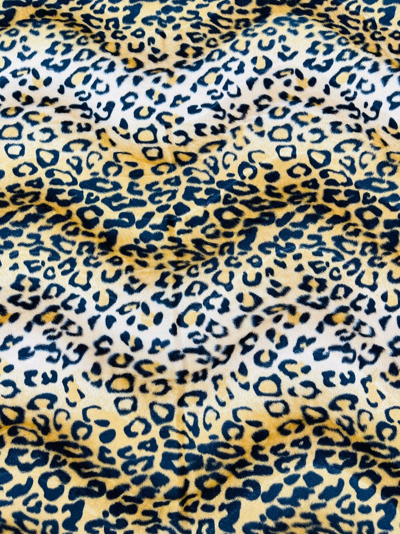 Leopard Velboa Faux Fur Fabric - Gold - Cheetah Animal Print Velboa Fabric Sold By The Yard