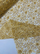 Embroidery Floral Bead Fabric - Gold - Bridal Embroidery Beaded Floral  Fabric Sold by Yard