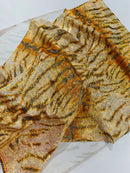 Tiger Design Spandex Fabric - Gold - 58/60" Animal Print Mystique 4 Way Stretch Fabric By Yard