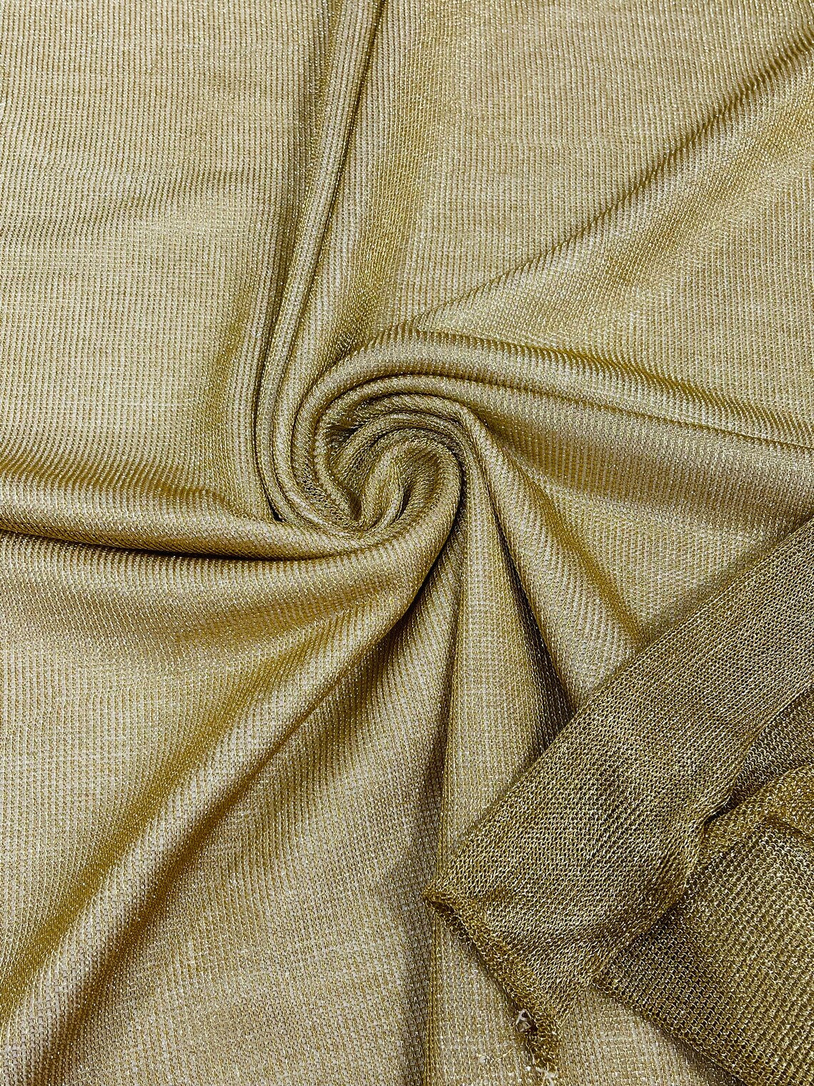 Chain Mesh Shiny Fabric - Gold - Metallic Chainmail Faux Chain Fabric Sold By The Yard