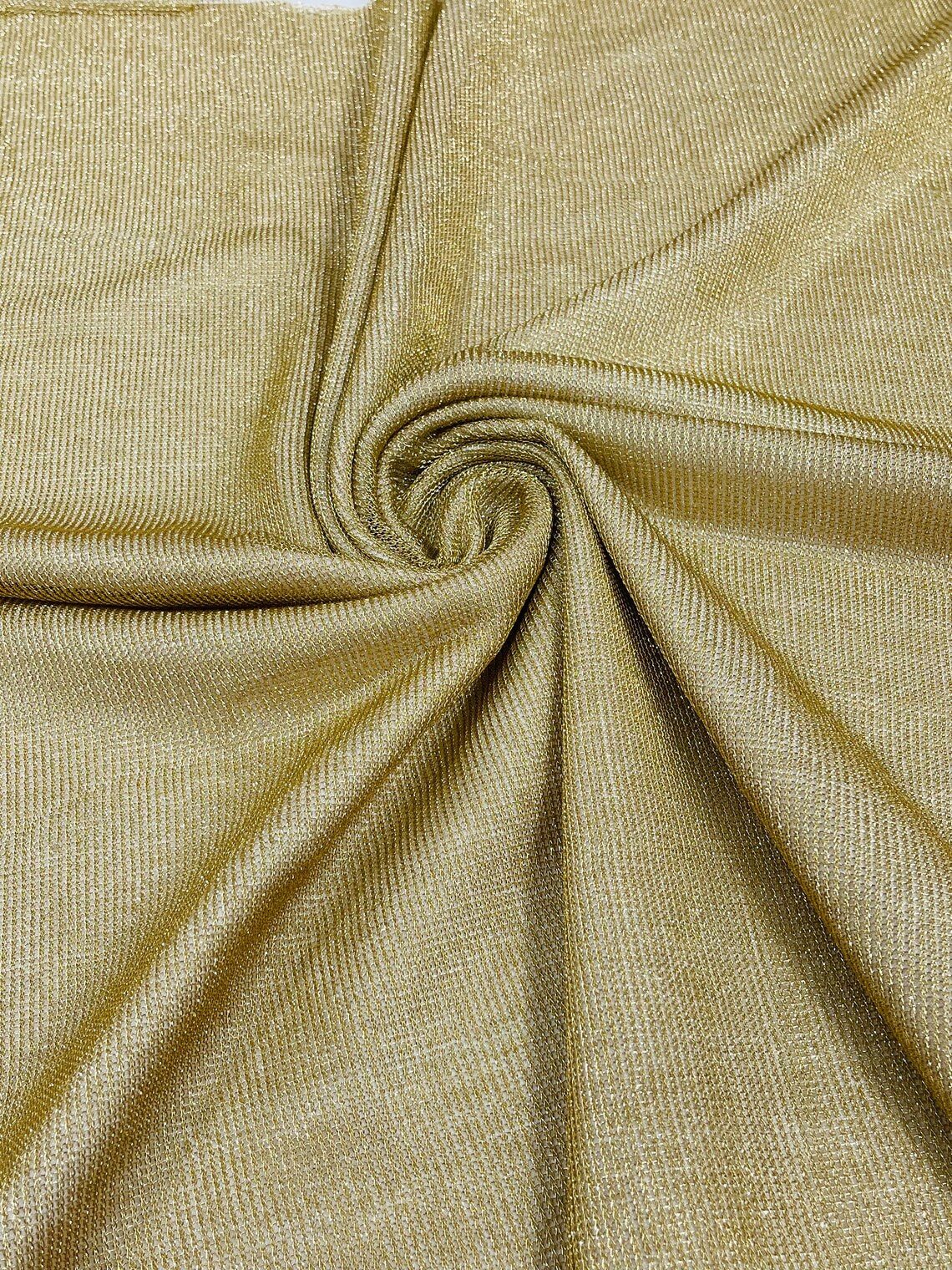 Chain Mesh Shiny Fabric - Gold - Metallic Chainmail Faux Chain Fabric Sold By The Yard