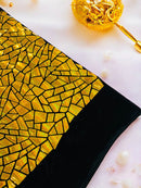 Mirror Sequins Velvet Fabric - Holographic Gold - Large Shiny Mirror Cut Sequins By Yard