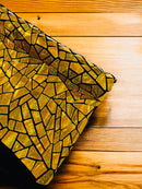 Mirror Sequins Velvet Fabric - Holographic Gold - Large Shiny Mirror Cut Sequins By Yard