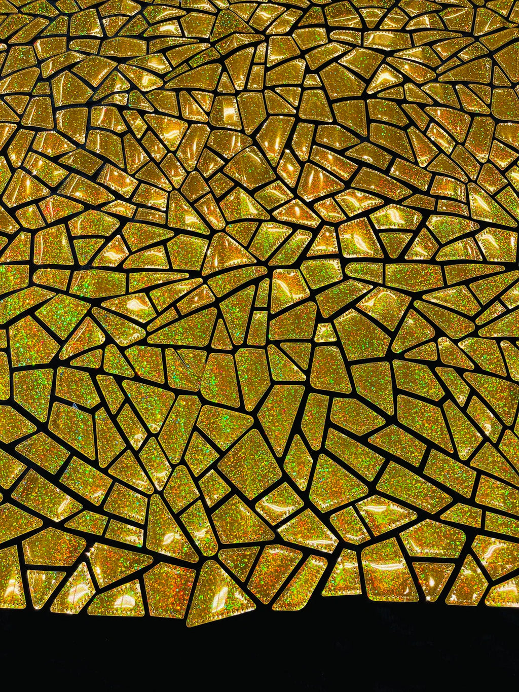 Mirror Sequins Velvet Fabric - Holographic Gold - Large Shiny Mirror Cut Sequins By Yard