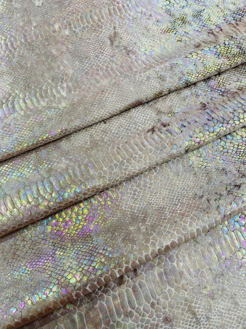 Anaconda Stretch Velvet - 58/60" Stretch Velvet Fabric with Anaconda Snake Print By Yard