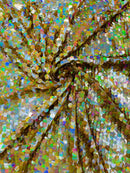 Round Large Sequins - Gold Iridescent - Paillette Large Round Sequins Design Fabric By Yard