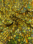 Mirror Sequins Velvet Fabric - Iridescent Gold - Large Shiny Mirror Cut Sequins By Yard