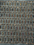 Fancy Gem Jewel Fabric - Gold Iridescent on Black - Geometric Stretch Sequins Design on Mesh By Yard