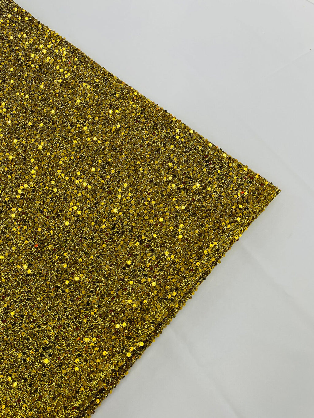 Sequins on Metallic Foil - Gold on Black - 5mm Sequins Confetti 2Way Stretch Spandex Fabric by yard