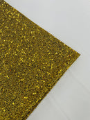 Sequins on Metallic Foil - Gold on Black - 5mm Sequins Confetti 2Way Stretch Spandex Fabric by yard