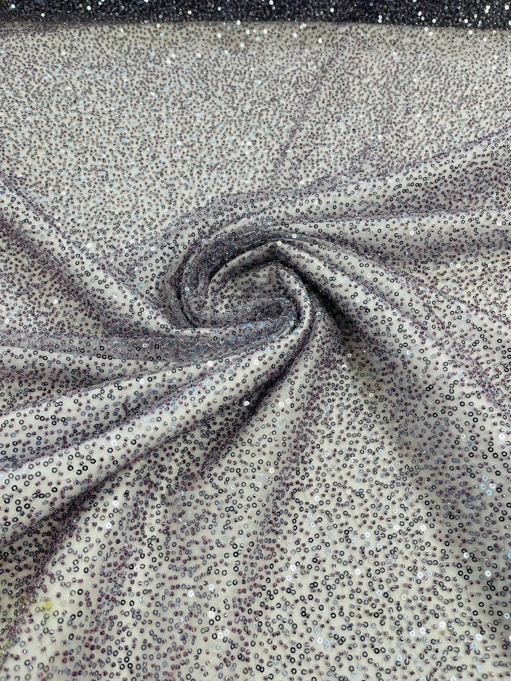 3D Beaded Lace Fabric - Grape - Heavy Embroidery Handmade Lace, Beaded Fabric By Yard