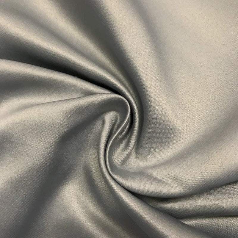 58/59" Satin Fabric Matte L'Amour - Gray - (Peau de Soie) Duchess Dress Satin Fabric By The Yard