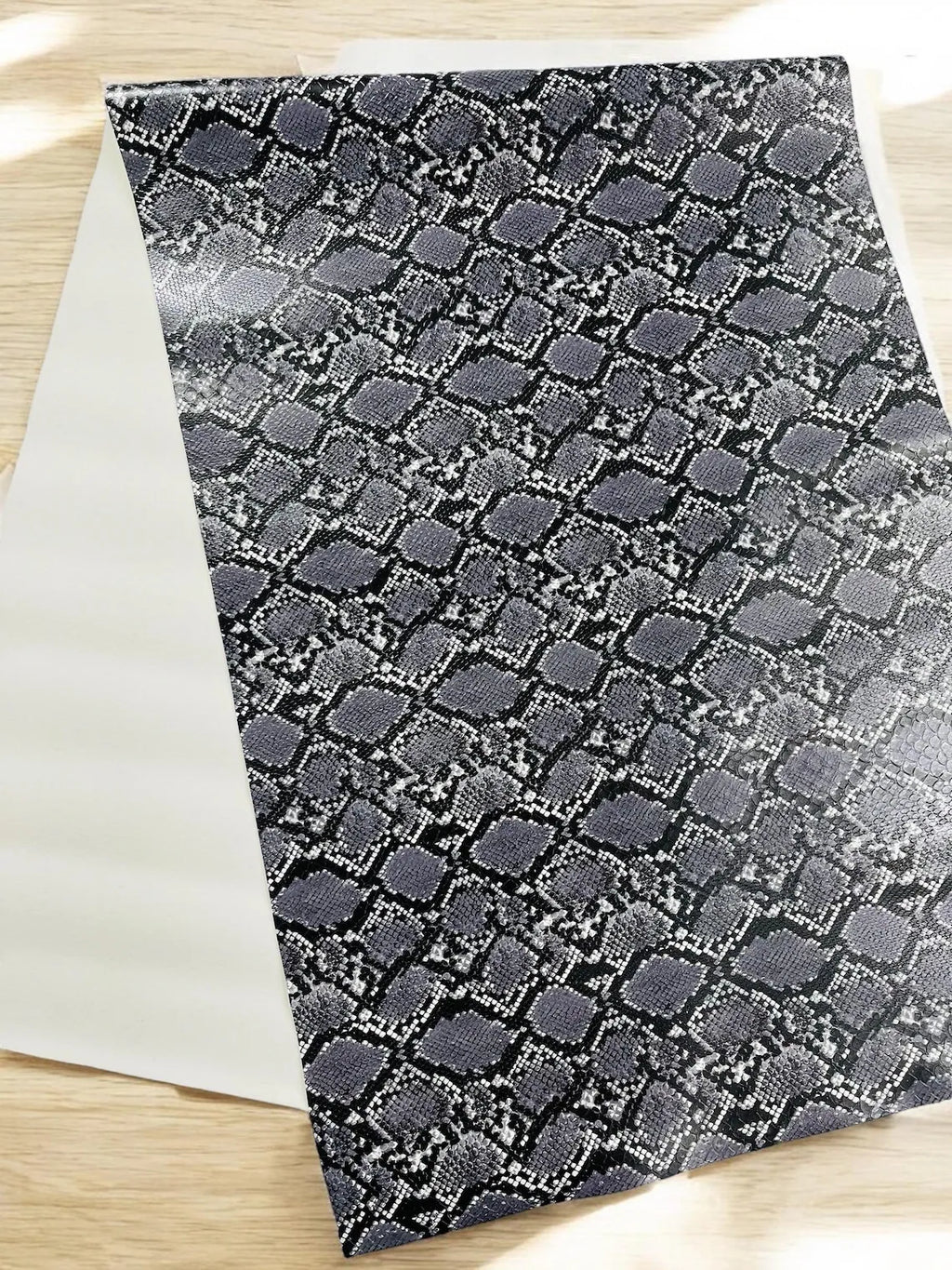 Snake Python Faux Leather Vinyl - Gray - 3D Snake Print Design Embosse ...