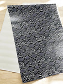 Snake Python Faux Leather Vinyl - Gray - 3D Snake Print Design Embossed Vinyl By Yard