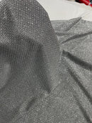 Diamond Shimmer Glitter Fabric - Gray - Sparkle Stretch Luxury Shiny Fabric By Yard