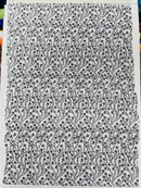 Shimmer Glitter Flower Fabric - Gray - Small Glitter Flower Design on Lace Sold By Yard