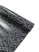 Snake Python Faux Leather Vinyl - Gray - 3D Snake Print Design Embossed Vinyl By Yard