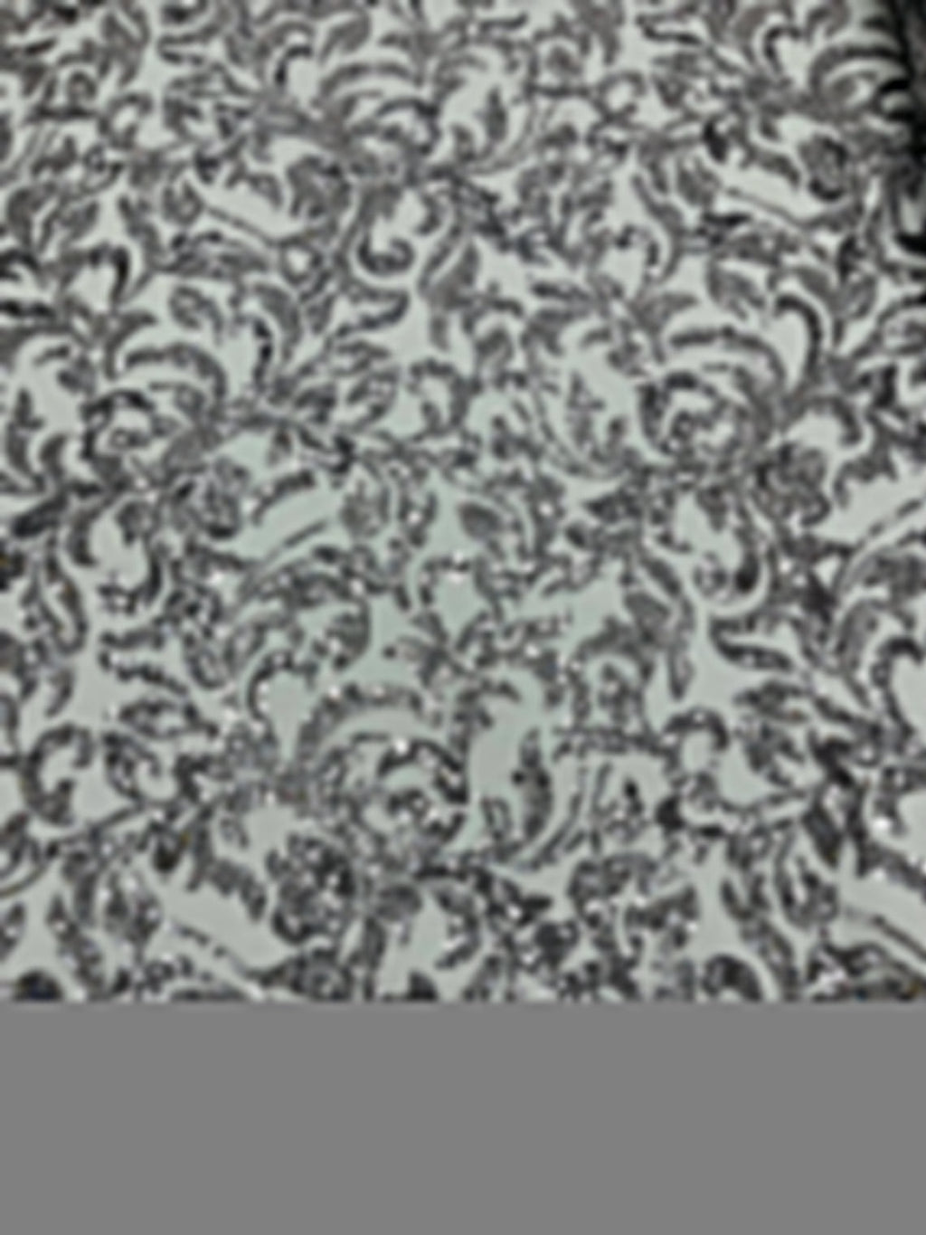 Beaded Flower Leaf Fabric - Gray - Shiny Beads and Sequins in Flower Design on Lace by Yard