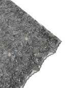 Butterfly Sequins Fabric - Gray - Metallic Floral Butterfly Design on Lace Fabric By Yard