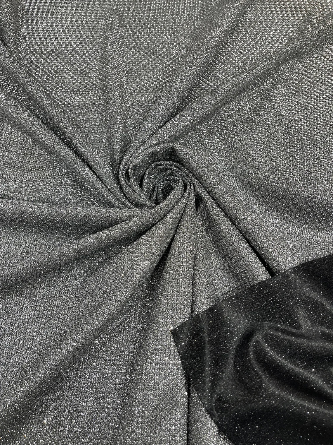 Diamond Shimmer Glitter Fabric - Gray - Sparkle Stretch Luxury Shiny Fabric By Yard