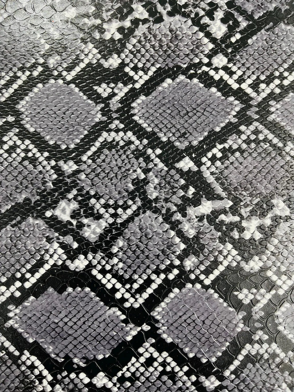 Snake Python Faux Leather Vinyl - Gray - 3D Snake Print Design Embosse ...
