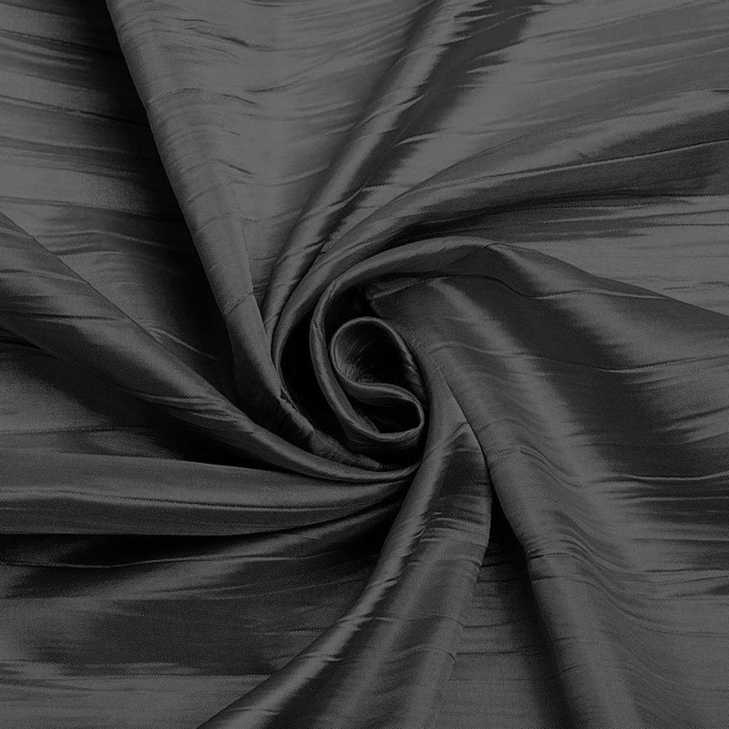 54" Crushed Taffeta Fabric - Gray - Crushed Taffeta Creased Fabric Sold by The Yard