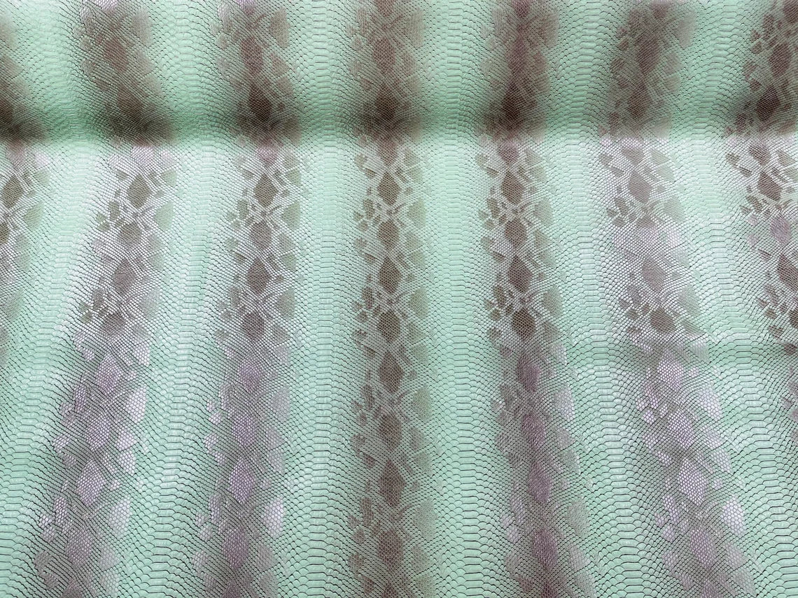 Viper Snake Embossed Vinyl Leather Fabric - 11 COLORS - 52" Sold By The Yard