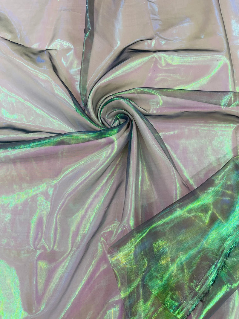Pearl Iridescent Organza - Green - 58" Sheer Organza Fabric for Fashion, Decor, Craft By Yard