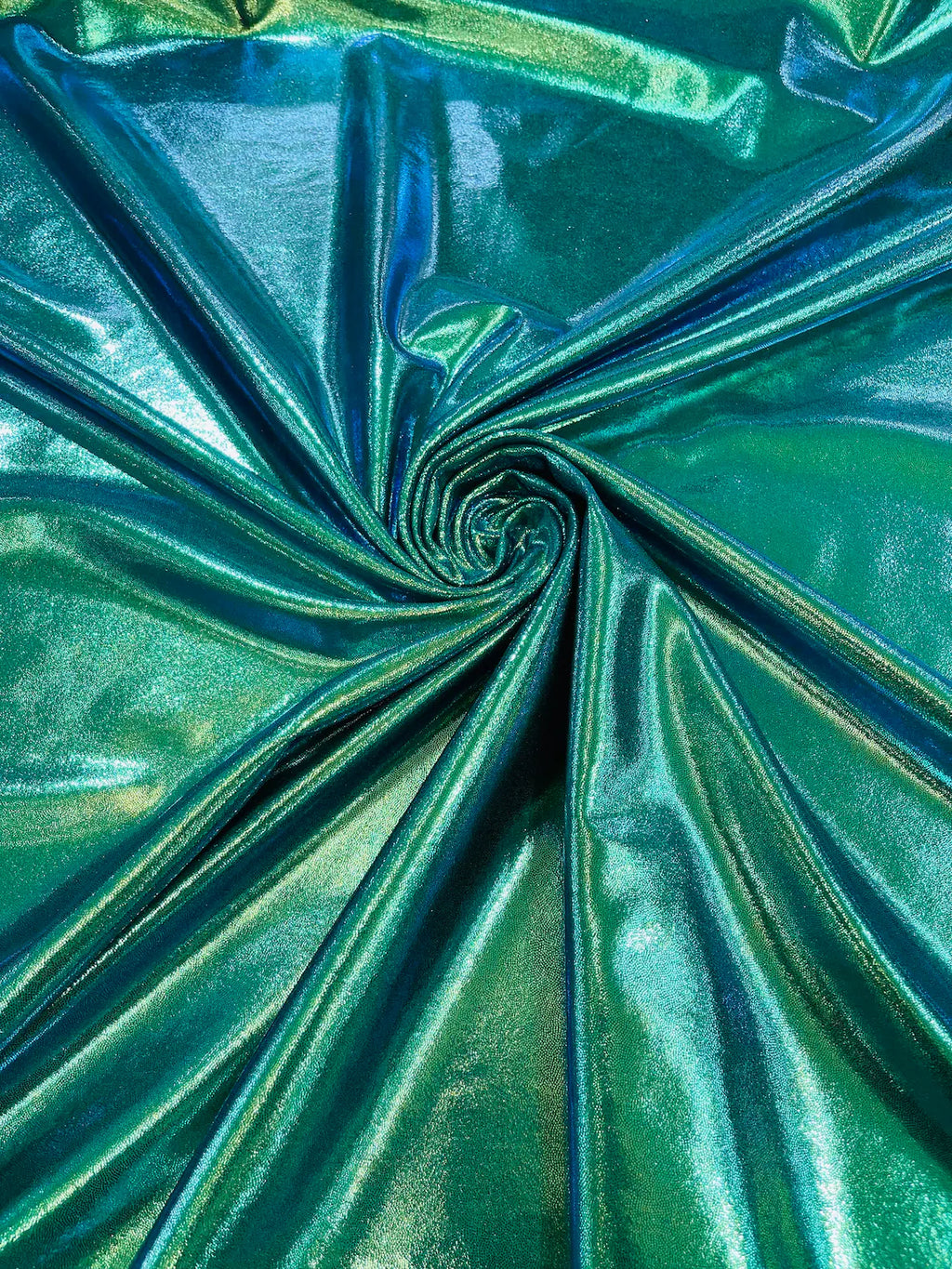Mystique Foil Fabric - Green - 58/60" 4 Way Stretch Iridescent Foggy Foil Fabric Nylon/Spandex By Yard