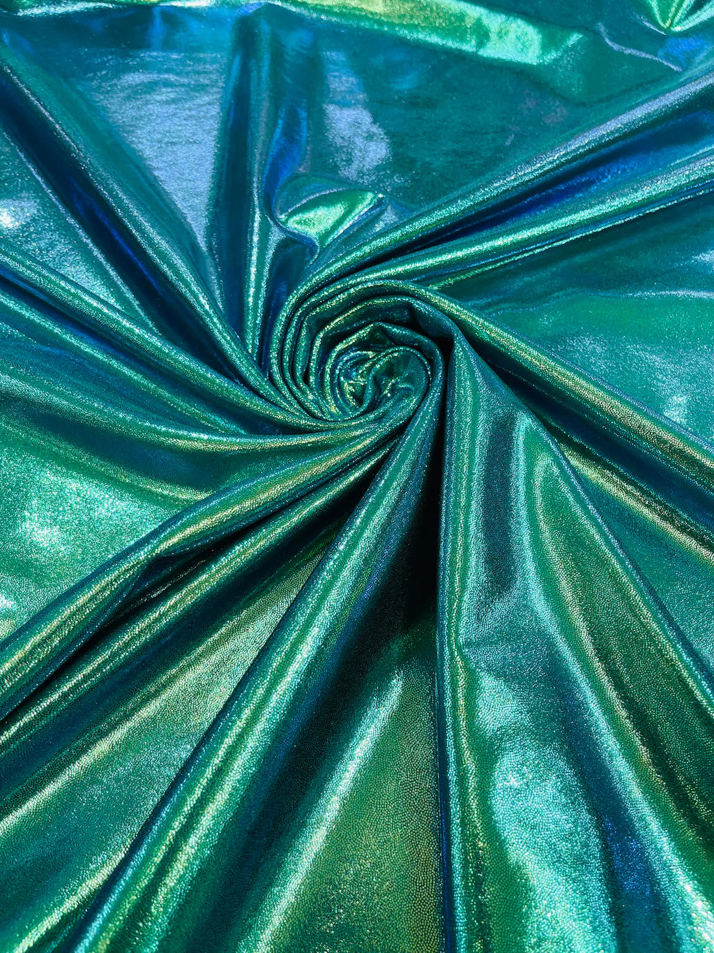 Mystique Foil Fabric - Green - 58/60" 4 Way Stretch Iridescent Foggy Foil Fabric Nylon/Spandex By Yard