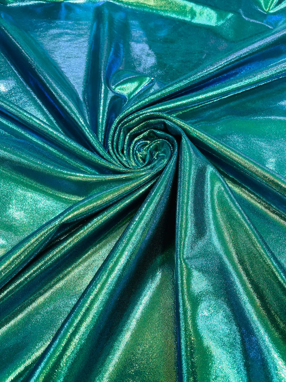 Mystique Foil Fabric - Green - 58/60" 4 Way Stretch Iridescent Foggy Foil Fabric Nylon/Spandex By Yard