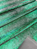 Anaconda Stretch Velvet - Green - 58/60" Stretch Velvet Fabric with Anaconda Snake Print By Yard