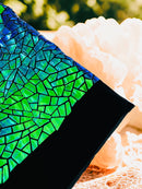 Mirror Sequins Velvet Fabric - Iridescent Green - Large Shiny Mirror Cut Sequins By Yard