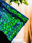 Mirror Sequins Velvet Fabric - Iridescent Green - Large Shiny Mirror Cut Sequins By Yard