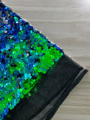 Round Large Sequins - Green Iridescent - Paillette Large Round Sequins Design Fabric By Yard
