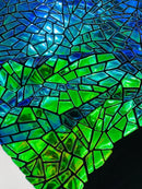 Mirror Sequins Velvet Fabric - Iridescent Green - Large Shiny Mirror Cut Sequins By Yard
